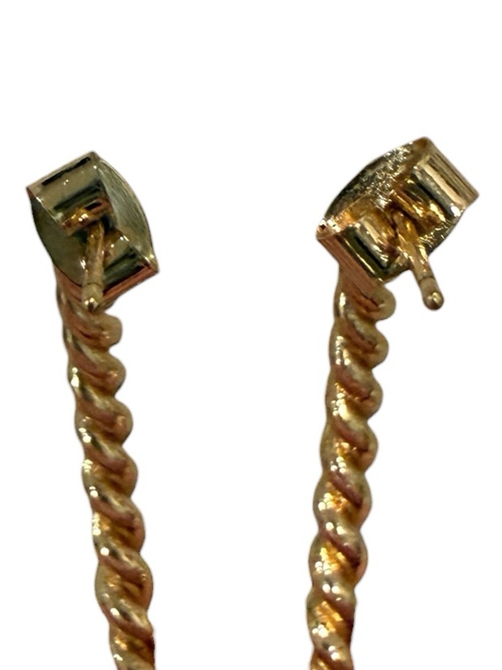 Gold Tone Twisted Hoop Earrings - Picture 4 of 4